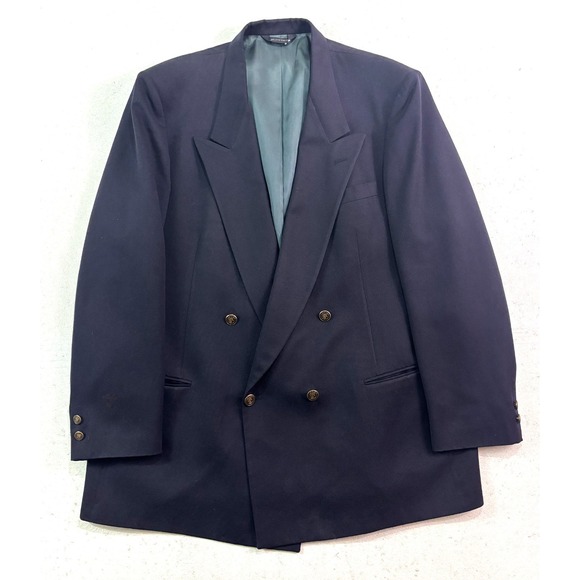 vtg 90s Pierre Cardin 48L Double Breasted Blazer Jacket Sport Suit Coat Wool USA